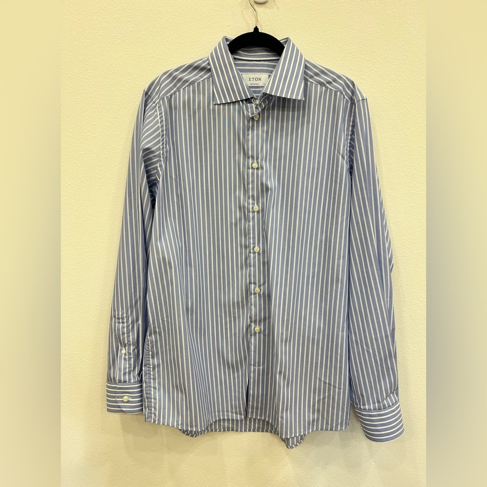 Eton contemporary men’s button down dress shirt 16.5 office professional luxury - Picture 2 of 7